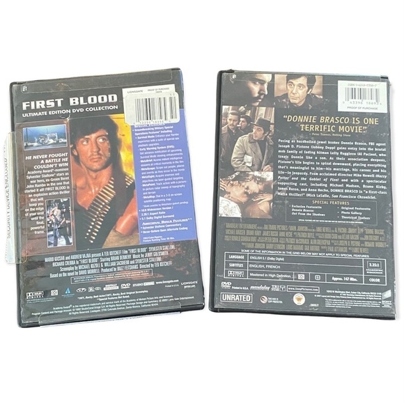 Set of 2 Vintage DVD's First Blood Ultimate Edition / Donnie Brasco Extended Cut - Picture 2 of 10